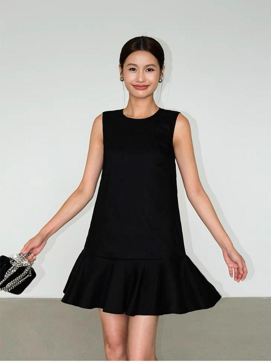 Amelia Ruffle Trim Dress