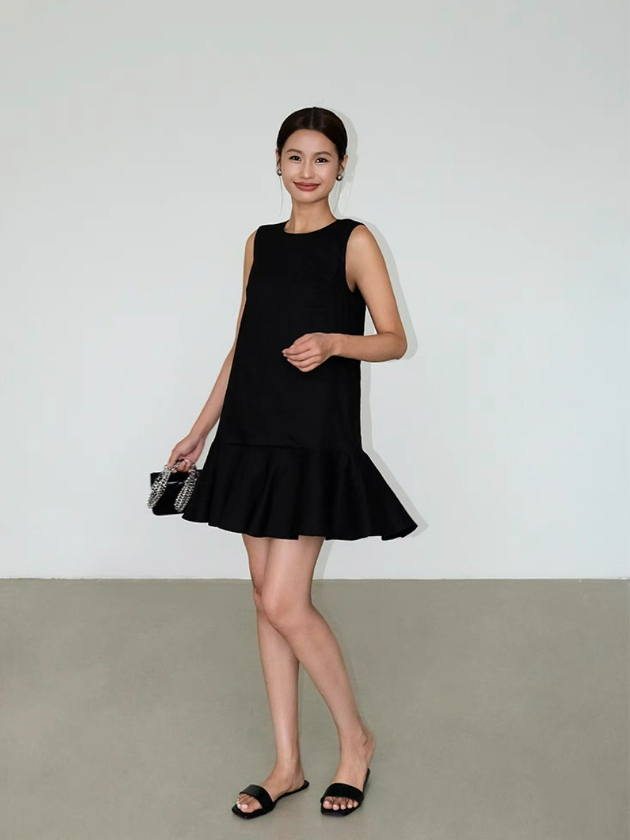 Amelia Ruffle Trim Dress