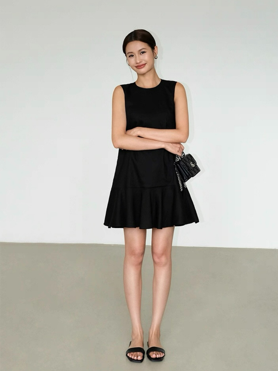 Amelia Ruffle Trim Dress
