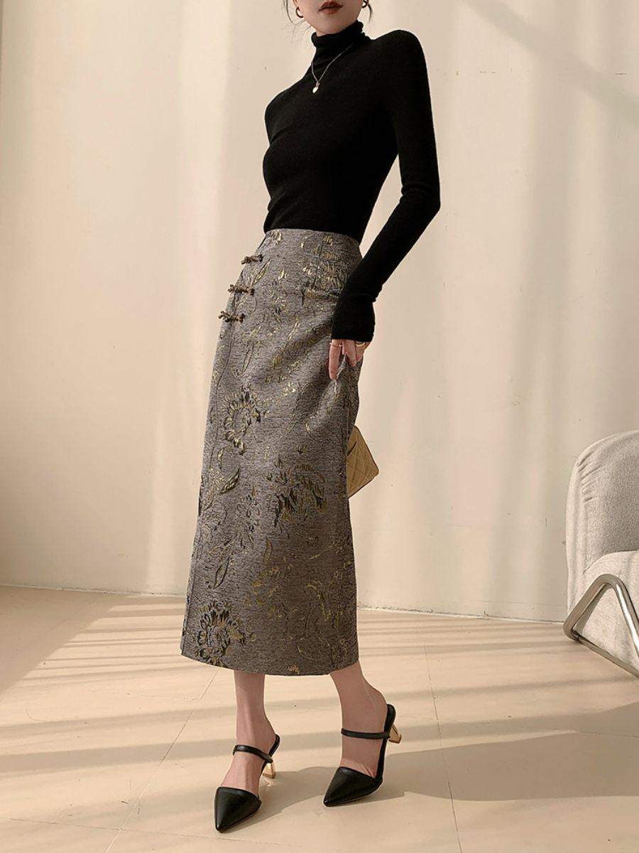 Xin Hua Oriental Skirt-The Black Bow-