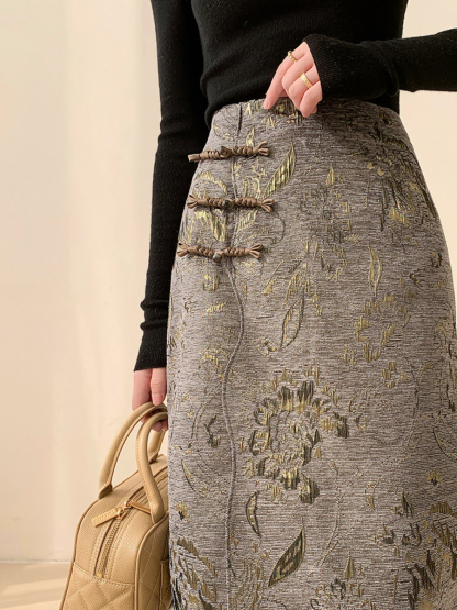 Xin Hua Oriental Skirt-The Black Bow-