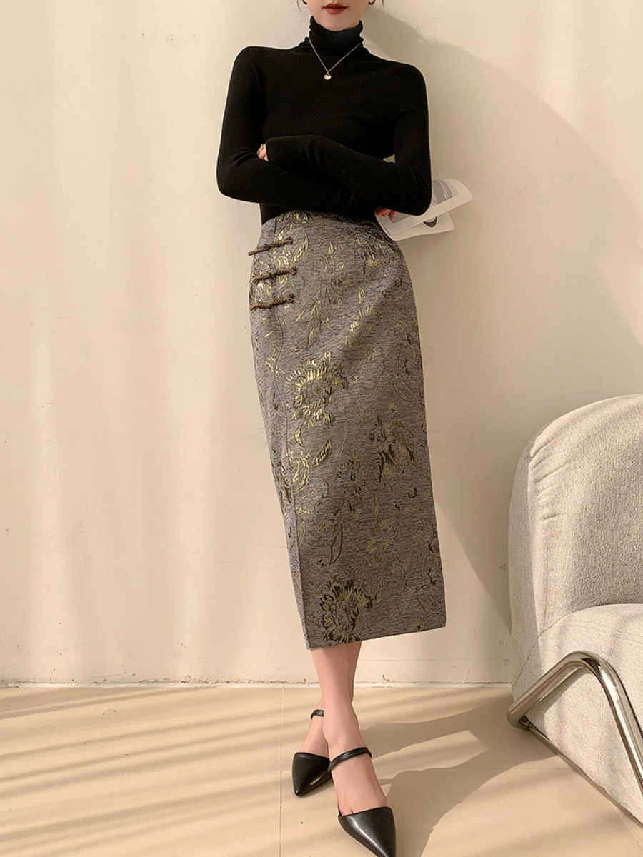 Xin Hua Oriental Skirt-The Black Bow-