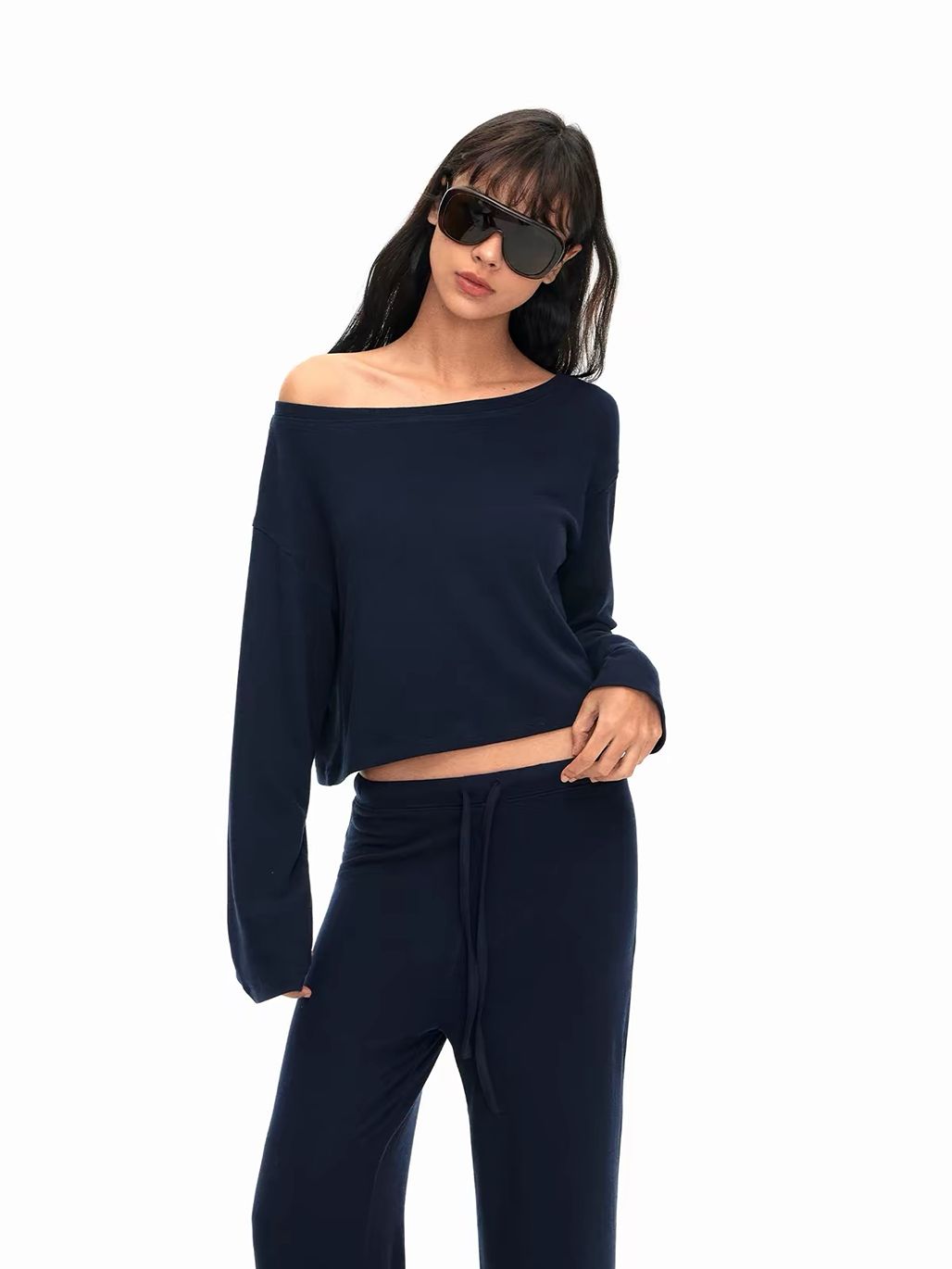 Gracia One Shoulder Knit Top & Drawstring Pants (Sold Seperately)