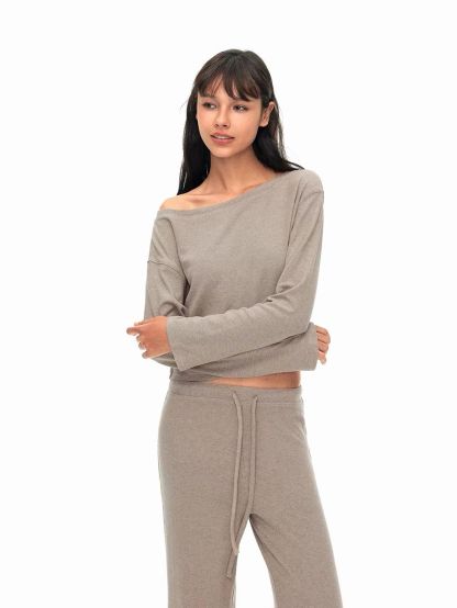 Gracia One Shoulder Knit Top & Drawstring Pants (Sold Seperately)