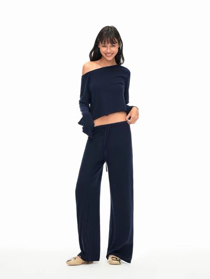 Gracia One Shoulder Knit Top & Drawstring Pants (Sold Seperately)