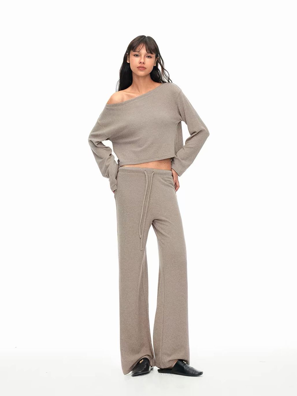 Gracia One Shoulder Knit Top & Drawstring Pants (Sold Seperately)