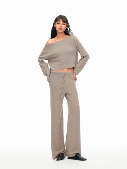 Gracia One Shoulder Knit Top & Drawstring Pants (Sold Seperately)