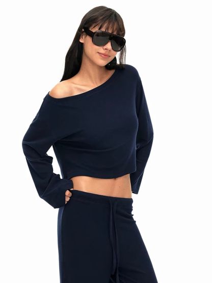 Gracia One Shoulder Knit Top & Drawstring Pants (Sold Seperately)