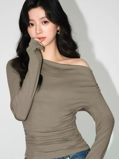 Alice One Shoulder/ Swing Collar Two Way Top