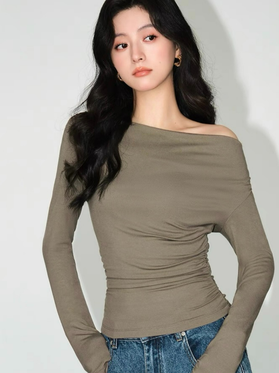 Alice One Shoulder/ Swing Collar Two Way Top