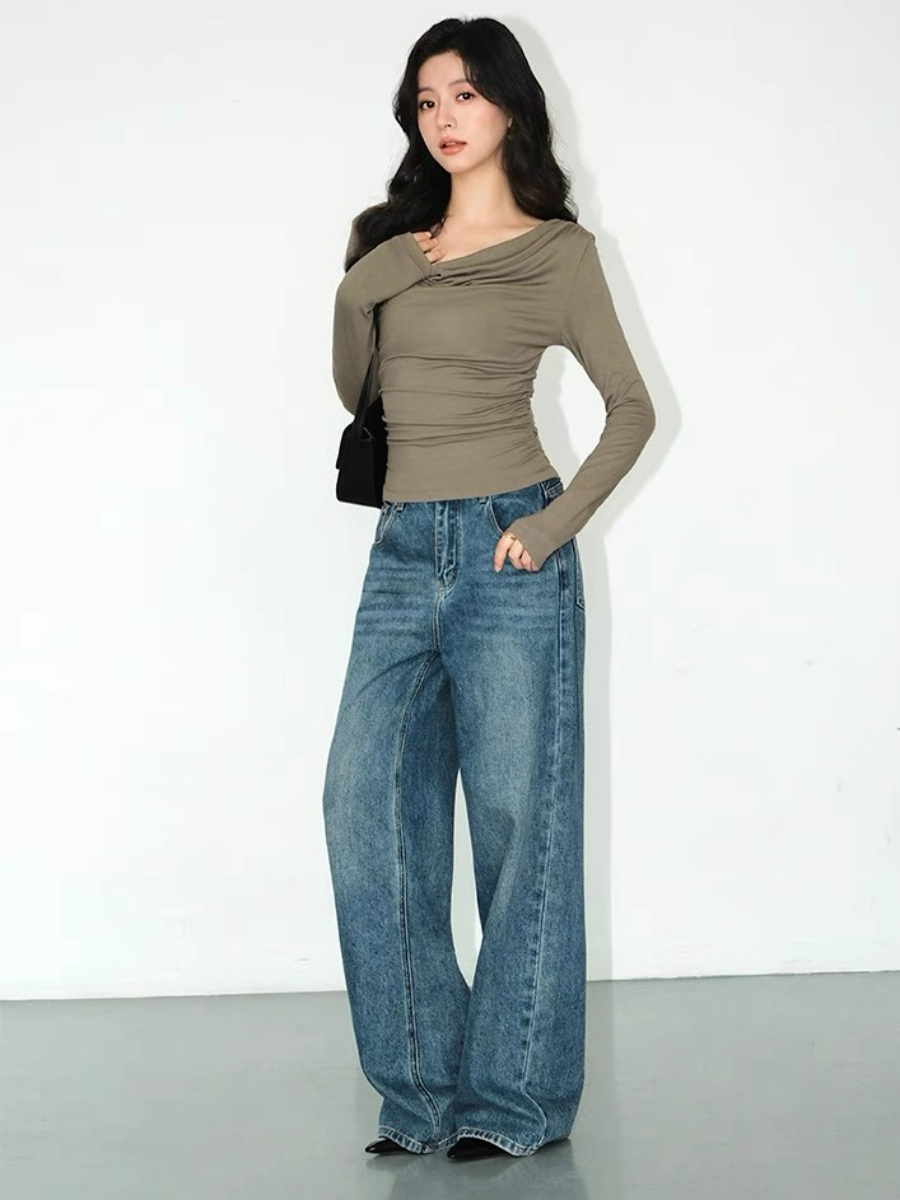 Alice One Shoulder/ Swing Collar Two Way Top