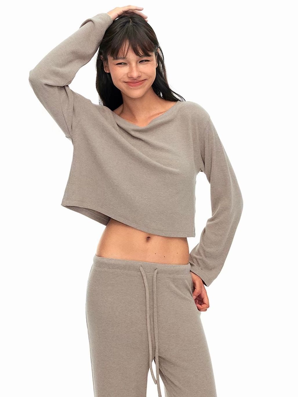 Gracia One Shoulder Knit Top & Drawstring Pants (Sold Seperately)