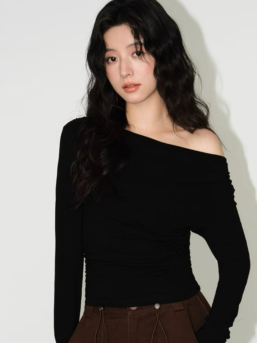 Alice One Shoulder/ Swing Collar Two Way Top