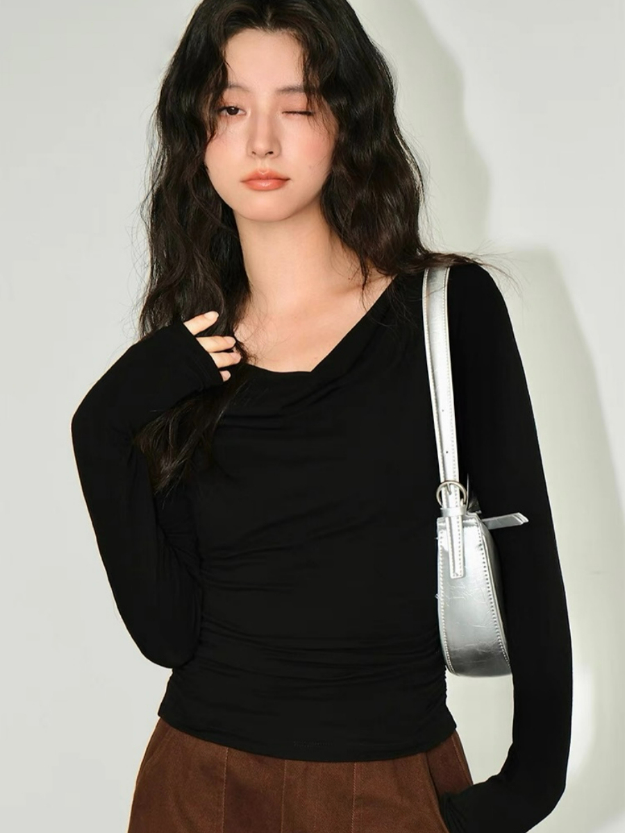 Alice One Shoulder/ Swing Collar Two Way Top