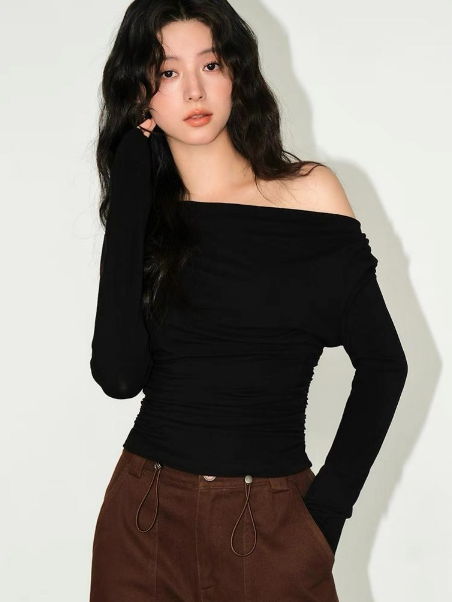Alice One Shoulder/ Swing Collar Two Way Top