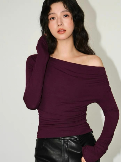 Alice One Shoulder/ Swing Collar Two Way Top