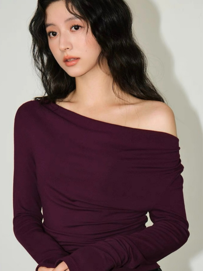 Alice One Shoulder/ Swing Collar Two Way Top