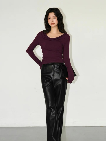 Alice One Shoulder/ Swing Collar Two Way Top