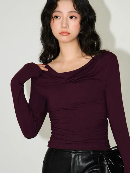 Alice One Shoulder/ Swing Collar Two Way Top