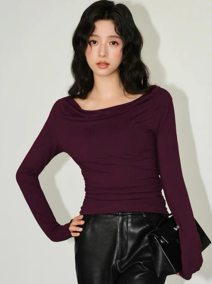 Alice One Shoulder/ Swing Collar Two Way Top