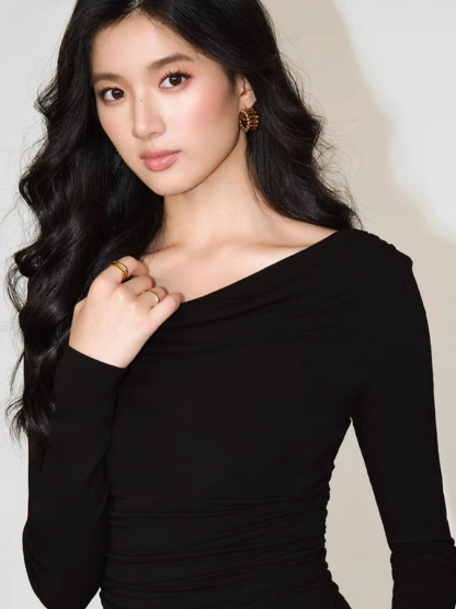 Alice One Shoulder/ Swing Collar Two Way Top