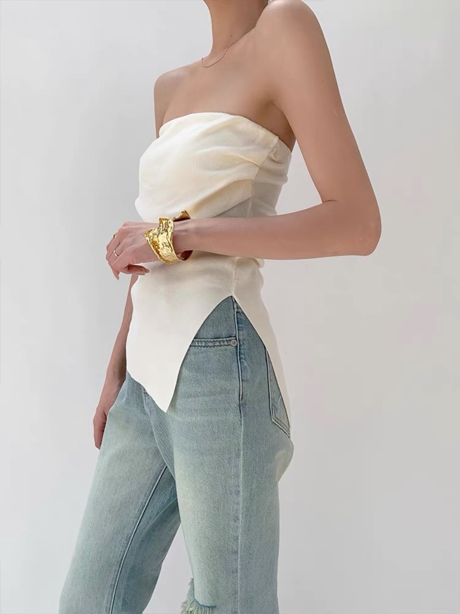 Tasoula Knit Tube Top-The Black Bow-