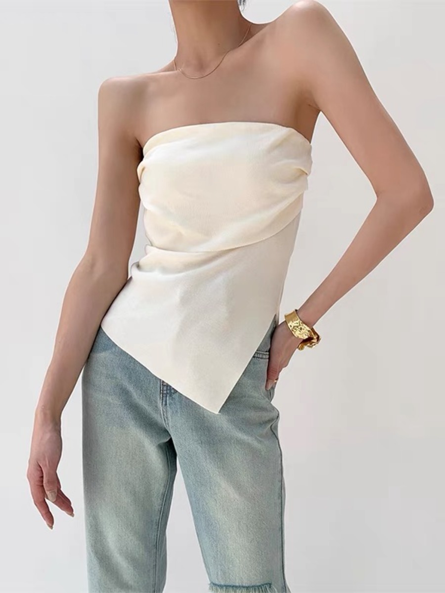 Tasoula Knit Tube Top-The Black Bow-