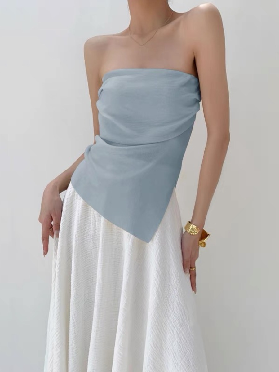 Tasoula Knit Tube Top-The Black Bow-