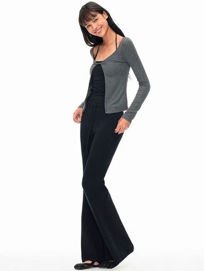 Grady Twist-Front Open Cardigan