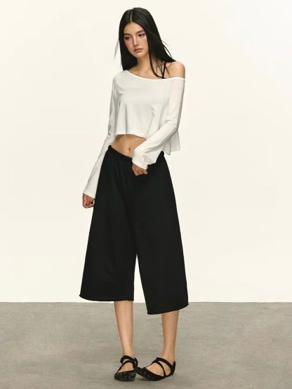 Gia Relaxed One-Shoulder Cropped Tee