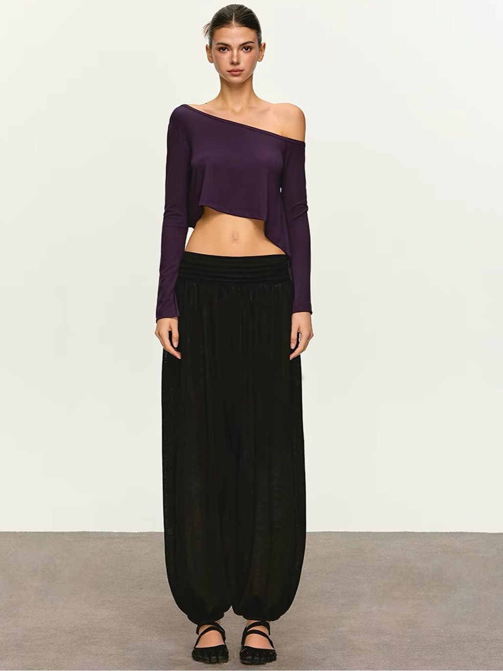 Gia Relaxed One-Shoulder Cropped Tee