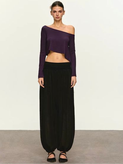 Gia Relaxed One-Shoulder Cropped Tee