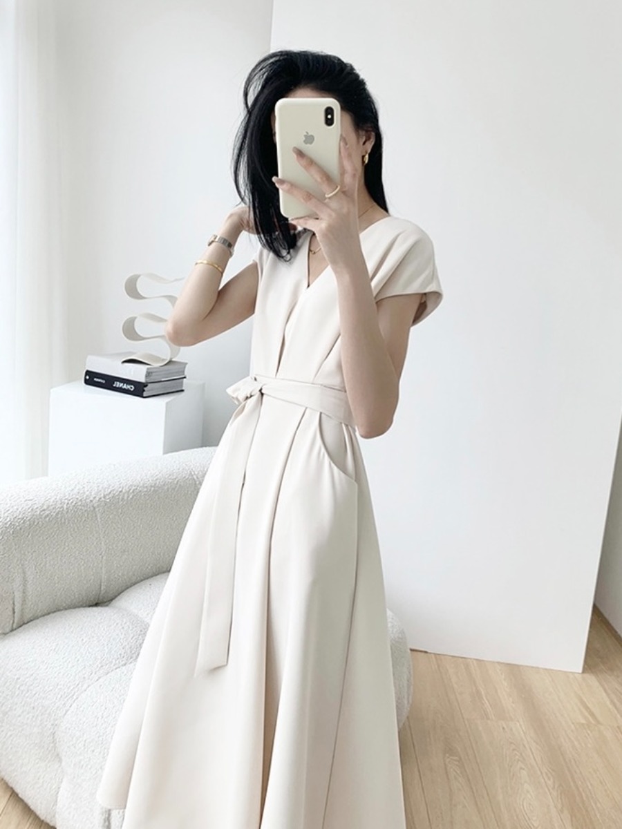 Trixie Tie Back A-Line Dress-The Black Bow-