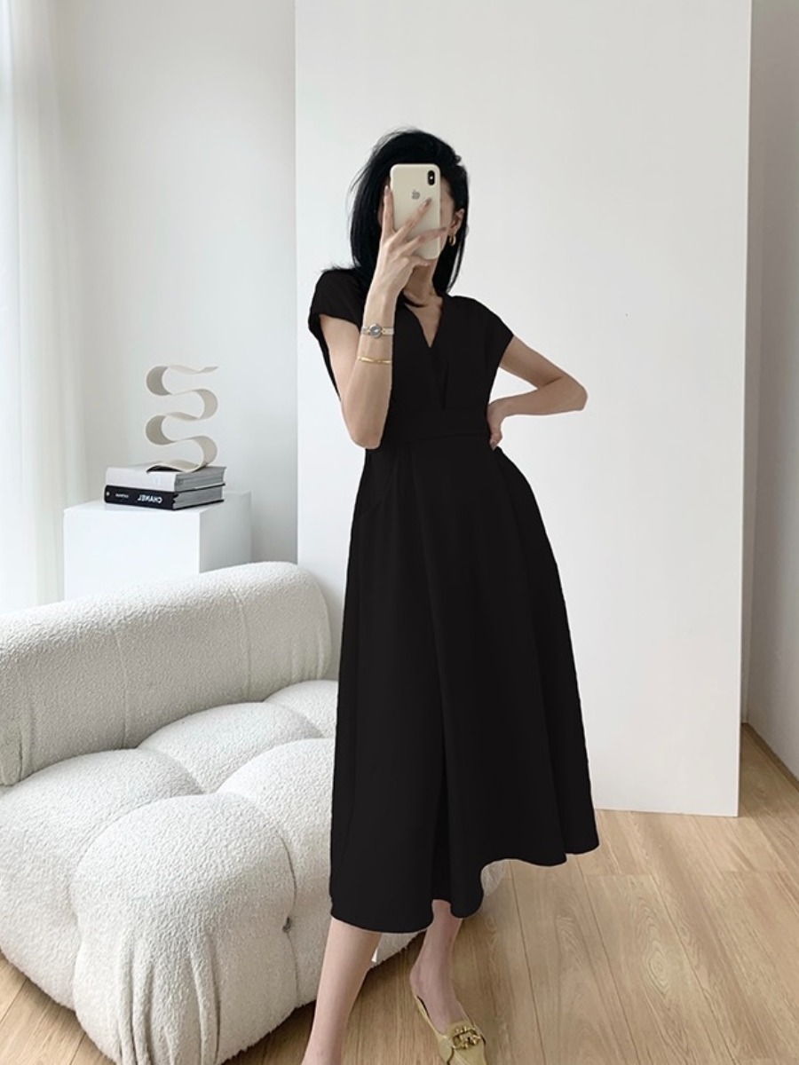 Trixie Tie Back A-Line Dress-The Black Bow-