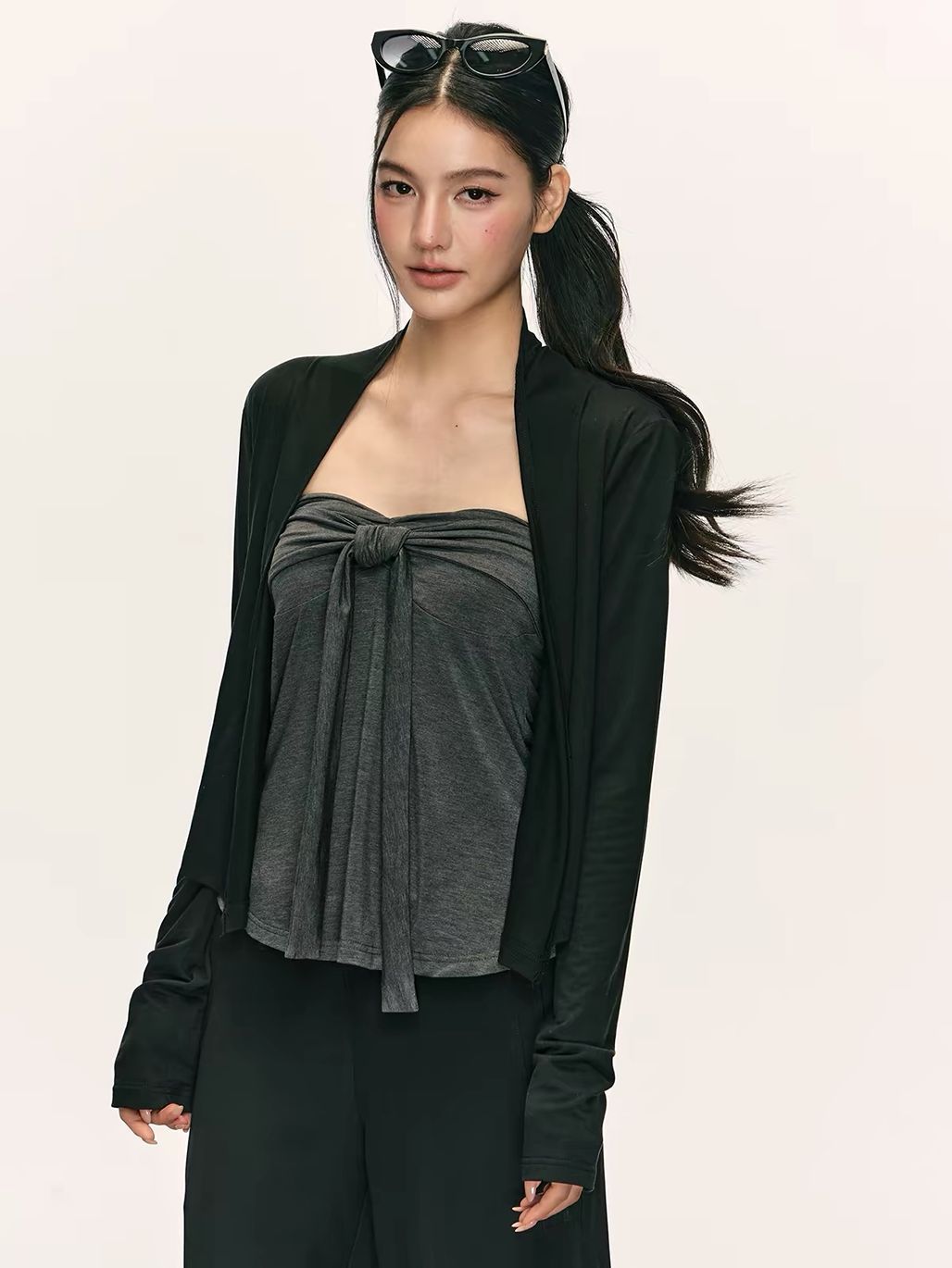 Ginny Bow-Front Tube Top & Cardigan (Sold Seperately)