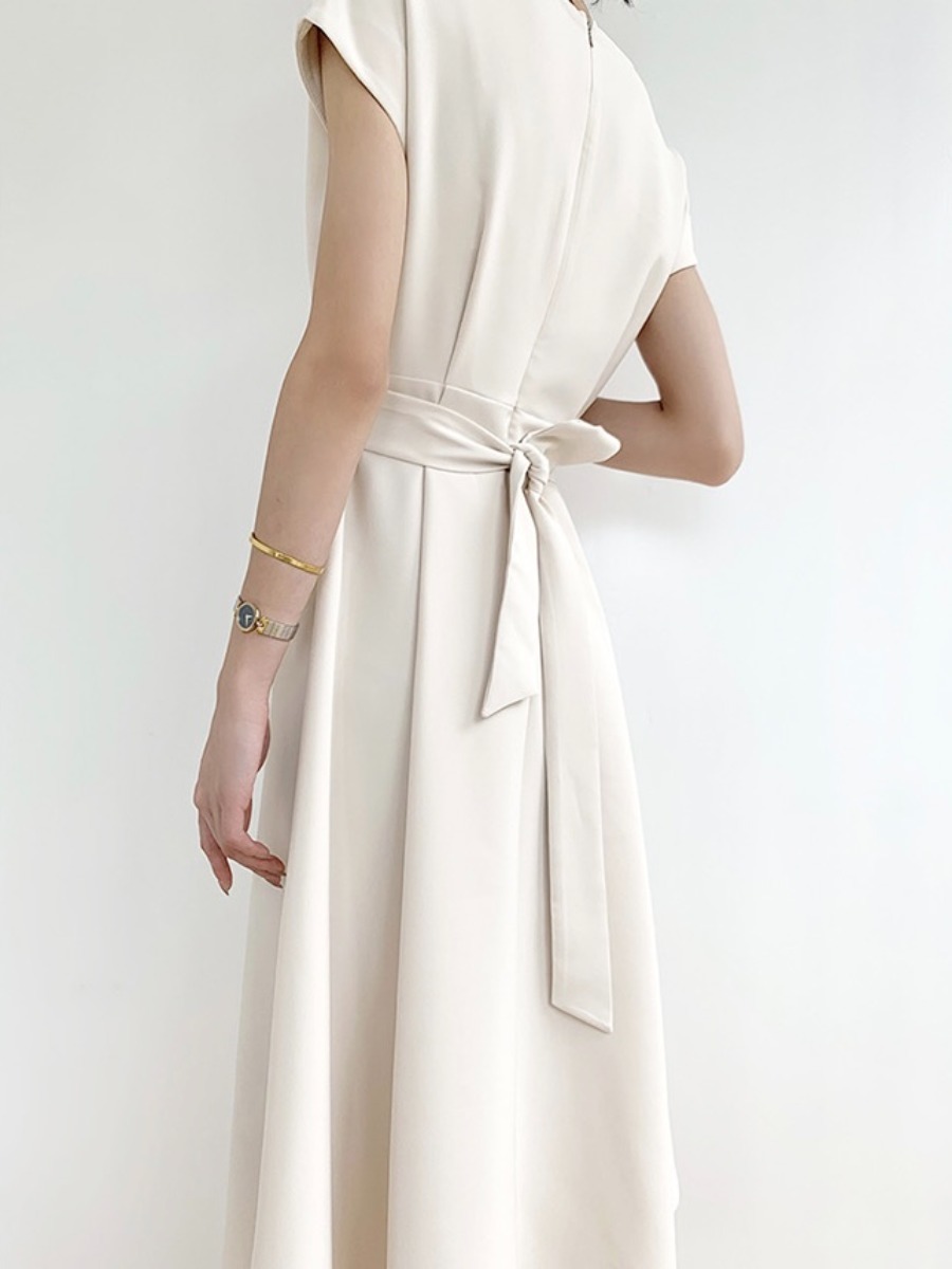 Trixie Tie Back A-Line Dress-The Black Bow-