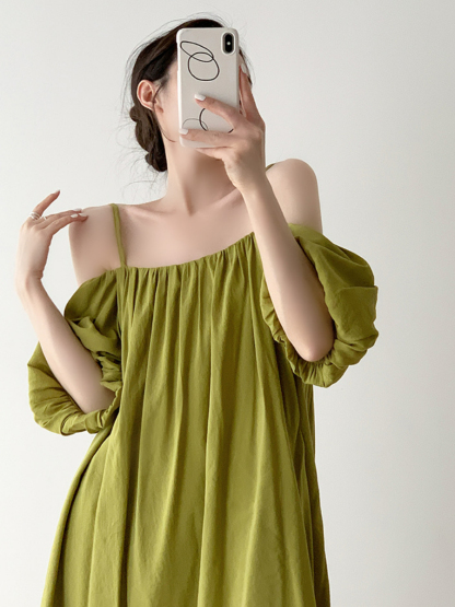 Xochi Off Shoulder Cami Dress-The Black Bow-