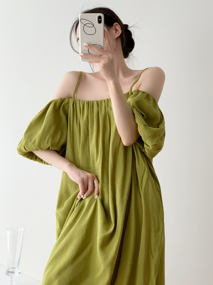 Xochi Off Shoulder Cami Dress-The Black Bow-