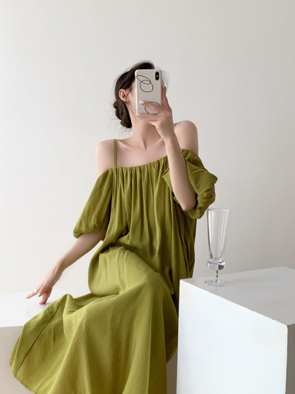 Xochi Off Shoulder Cami Dress-The Black Bow-