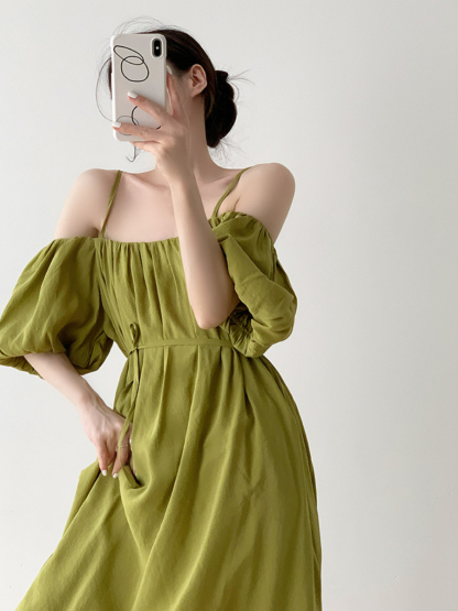 Xochi Off Shoulder Cami Dress-The Black Bow-