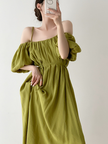Xochi Off Shoulder Cami Dress-The Black Bow-