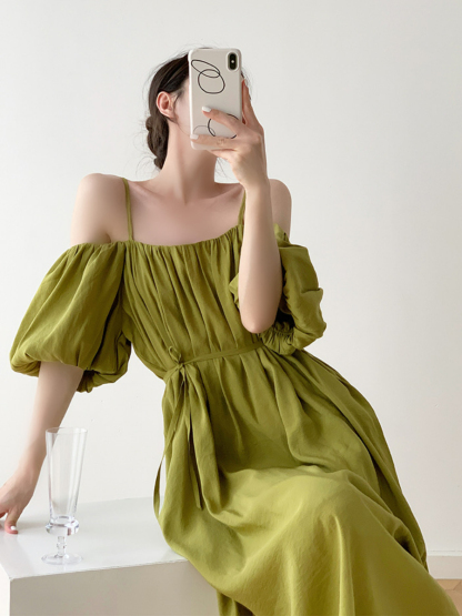 Xochi Off Shoulder Cami Dress-The Black Bow-