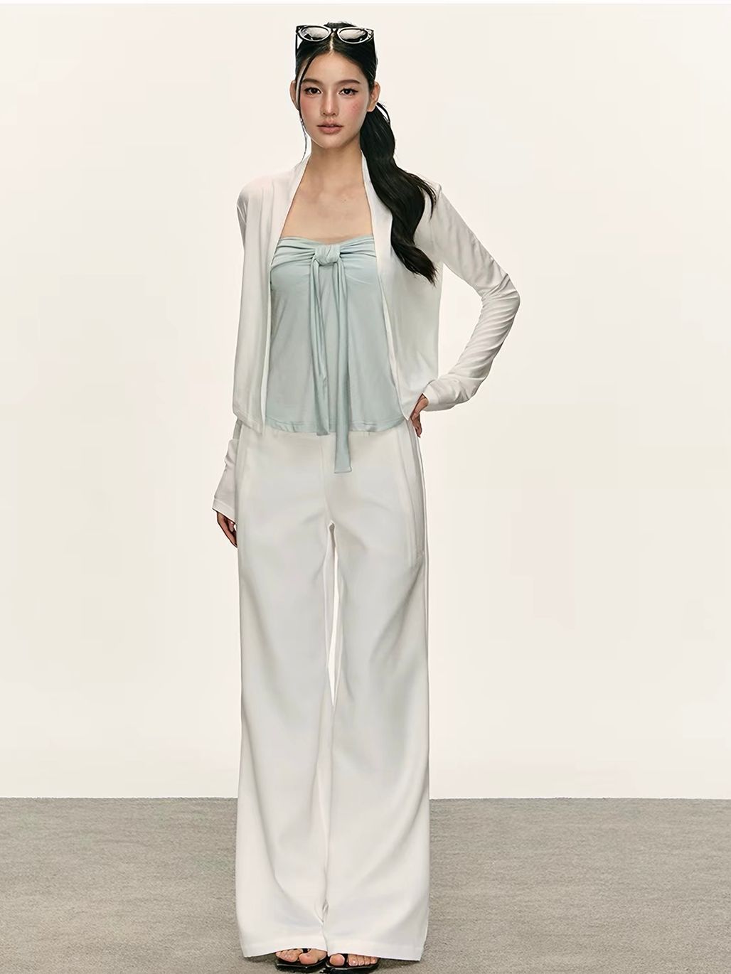 Ginny Bow-Front Tube Top & Cardigan (Sold Seperately)