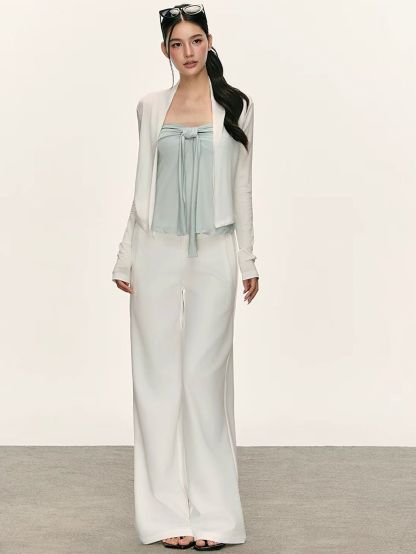 Ginny Bow-Front Tube Top & Cardigan (Sold Seperately)