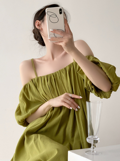 Xochi Off Shoulder Cami Dress-The Black Bow-
