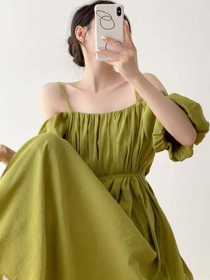 Xochi Off Shoulder Cami Dress-The Black Bow-
