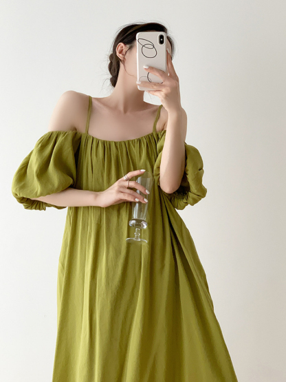 Xochi Off Shoulder Cami Dress-The Black Bow-