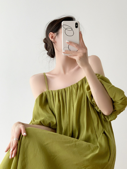 Xochi Off Shoulder Cami Dress-The Black Bow-