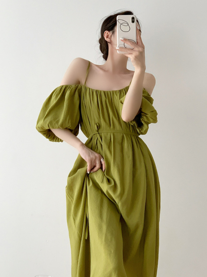 Xochi Off Shoulder Cami Dress-The Black Bow-
