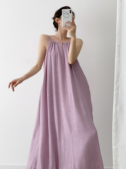 Xamorra Round Neck Maxi Dress-The Black Bow-